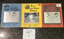 Targa Luna Alluminio Metallo Placca Replica Apollo XI XV XVII NASA Astronauta