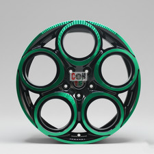 4 cerchi lega alfa romeo tonale r18 nero verde diamantato lt005771