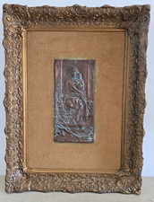 Antico Quadro Madonna con Bambino su Lastra di Rame Cornice Coeva Anno 1902
