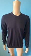 PULL OVER GIROCOLLO UOMO COLOR BLU SCURO PAOLO PECORA MILANO TAGLIA XXL 100%LANA