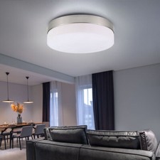 Corridoio Plafoniera Luci Soggiorno E27 2-Flammig Nichel Opaco Opale Vetro