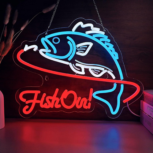 Insegna fish neon - insegna, pesca