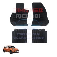 SET TAPPETI TAPPETINI 4 PEZZI IN GOMMA FIAT 500 L DAL 06/ 2017 CON 4 FISSAGGI