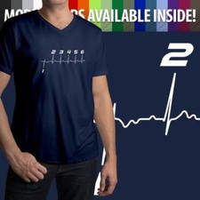 Motorcycle Streetbike Heartbeat Pulse Shift 1 Down 5 Up Mens Tee T-Shirt V-neck