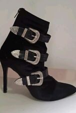 Scarpe Stivaletti Tronchetti elasticizzati Donna Nero Blocco 31 Tacco Alto  N.38