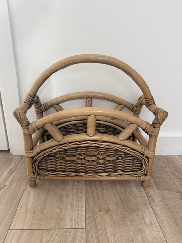 Porta riviste vintage rattan