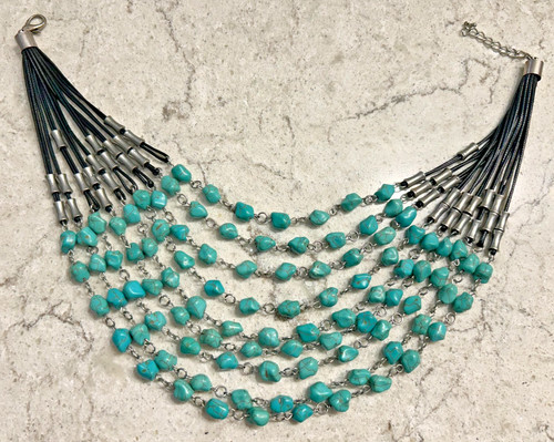 Collana perle turchesi - di,