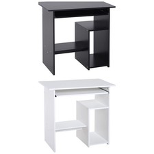 HOMCOM Scrivania PC Moderna Mensola per Tastiera Estraibile in Legno