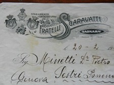 20152)  PADOVA SAONARA 1926 DITTA FRATELLI SGARAVATTI FATTURA CON RENDICONTO