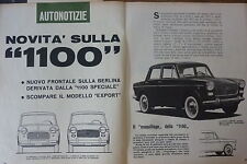# ARTICOLO FIAT 1100 BERLINA E FAMILIARE /1800 /1600 COUPE' - 1962 VEDI ALTRI 