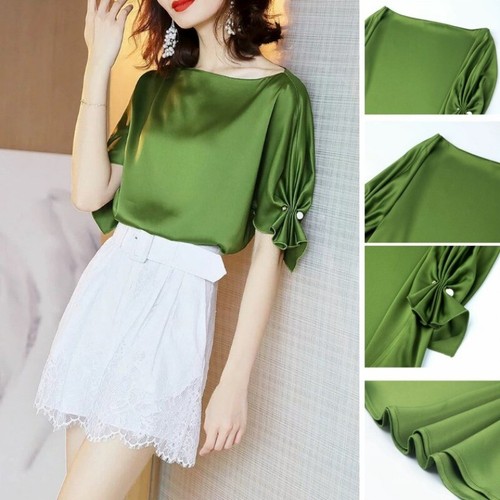Donna raso camicia - raso,