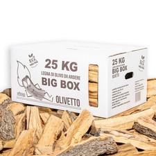 BIG BOX FEMIRO - Legna da ardere di olivo in scatole da 25 Kg. Ideale per cam...