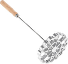 Stampo per Frittura  in Lega Di Alluminio Con Manico in Legno Utensile Cucina pe