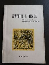 Libretto Opera Beatrice di Tenda Ed Ricordi Teatro Musica