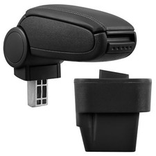 Bracciolo Centrale Volte Pelle Nero Riferimento per Opel Astra H 2004-2010