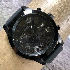 Orologio Guess Acciaio Uomo U1055G1 Abito Cronografo Gomma Quarzo Analogico 45mm 8 1/4"