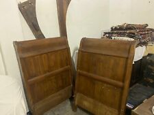 LETTO A BARCA ANTICO IN NOCE 800 Completo Di Reti Metalliche