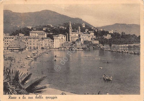 Cartolina recco spiaggia - cartolina,