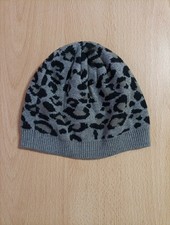 Cappellino Invernale Cotone Donna! Colore Grigio Leopardato! Usato! 52 Cm OVS