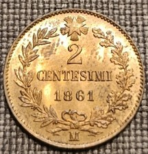 2 CENTESIMI 1861 MILANO MONETA