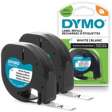 Dymo LetraTag etichette originali in plastica rotolo da 12 mm x 4 m stampa nera