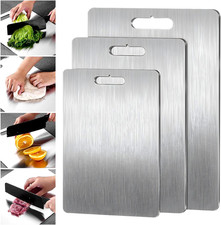 3 Pezzi Tagliere Acciaio Inox