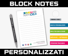 50 BLOCK NOTES PERSONALIZZATI CON STAMPA A COLORI LOGO AZIENDALE GADGET A6