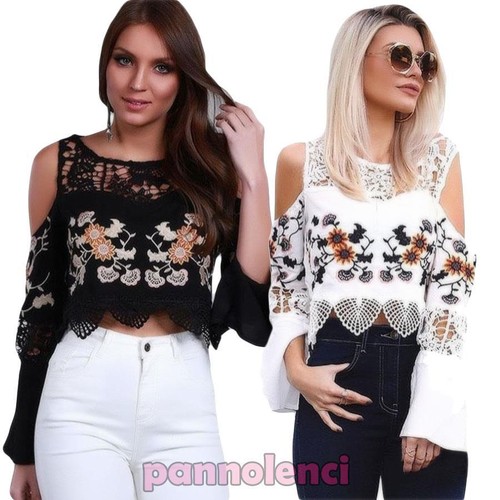 Maglia donna top boho - , maniche