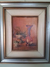 Quadro olio su tela 25x30 “Originale Mario Romano – Natura morta olio su Tela"