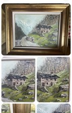 quadro dipinto a olio su tela paesaggio bergamasco Autore Arici Renato