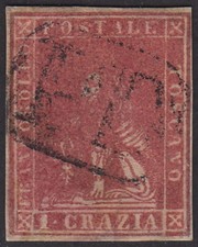 Toscana, 1 crazia carminio su