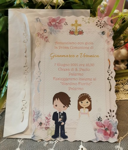 Invito prima comunione - prima, gemelli