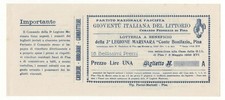1 lira  Biglietto Lotteria