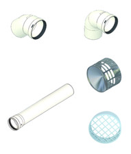 TUBI PROLUNGA E RACCORDI IN PPS Ø 80 RIGIDI BIANCHI PER CALDAIA A CONDENSAZIONE