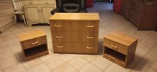 Set 2 Comodini più Como/Cassettiera Legno Chiaro