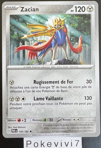 Carte pokemon zacian 136 - carte,