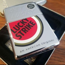 Accendino a olio Zippo 1997 Lucky Strike Get Lucky con custodia in latta non acceso
