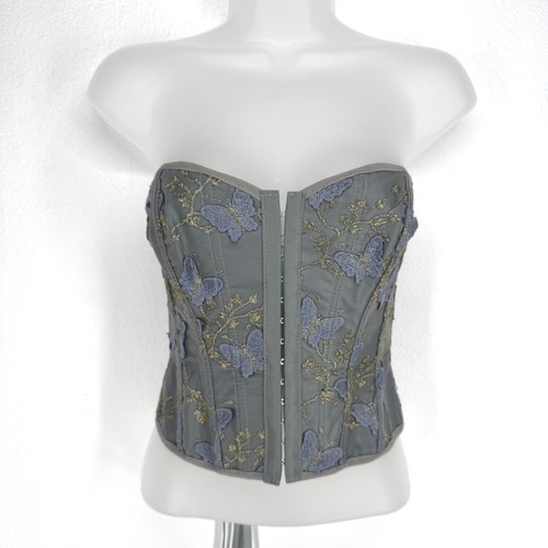 Top corsetto ricamato farfalla