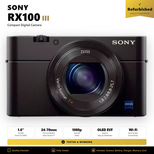 Sony rx100 iii 20mp sensore - iii, 1