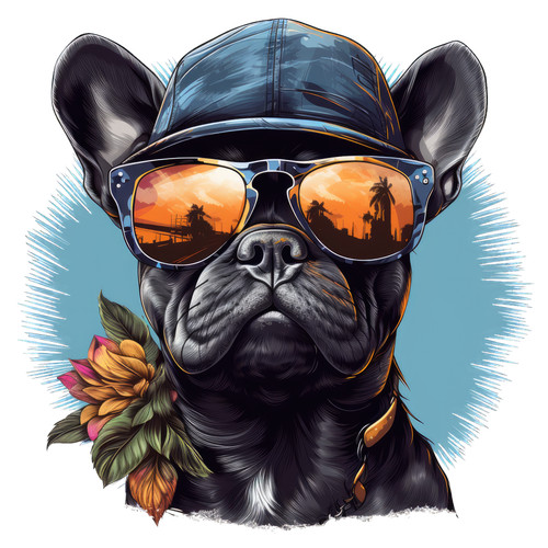 Bulldog francese cane - , auto
