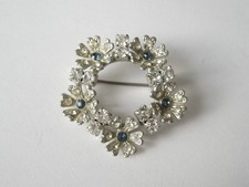 Spilla Strass Fiori Argento