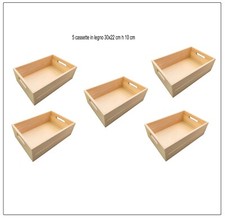 5 cassette in legno per