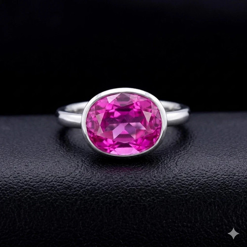 Anello zaffiro rosa - , naturale