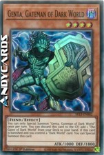 GENTA, GATEMAN OF DARK WORLD • Super R • SR13 EN002 • 1Ed • YUGIOH! • ANDYCARDS