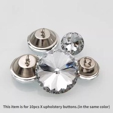 10 X Rhinestone Glass Button