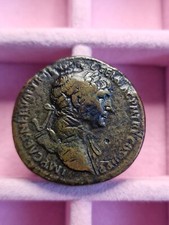 MONETA ROMANA IMPERIALE ANTICA RARA - SESTERZIO DI TRAIANO AQVA TRAIANA SPQR