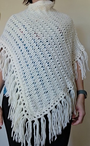 Poncho mantella con frange - poncho,,