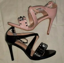 Scarpe da Donna Sandali aperti scarpe Nere rosa borchie sandali estivi tacco 