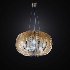 MODERN 7 LIGHT CAST GLASS AND