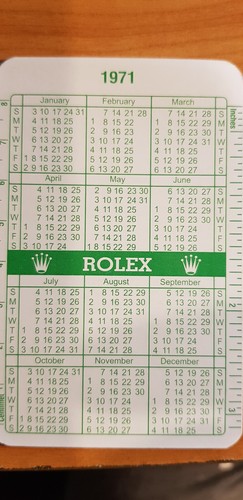 Calendario rolex 1971 - rolex, 1971/1972